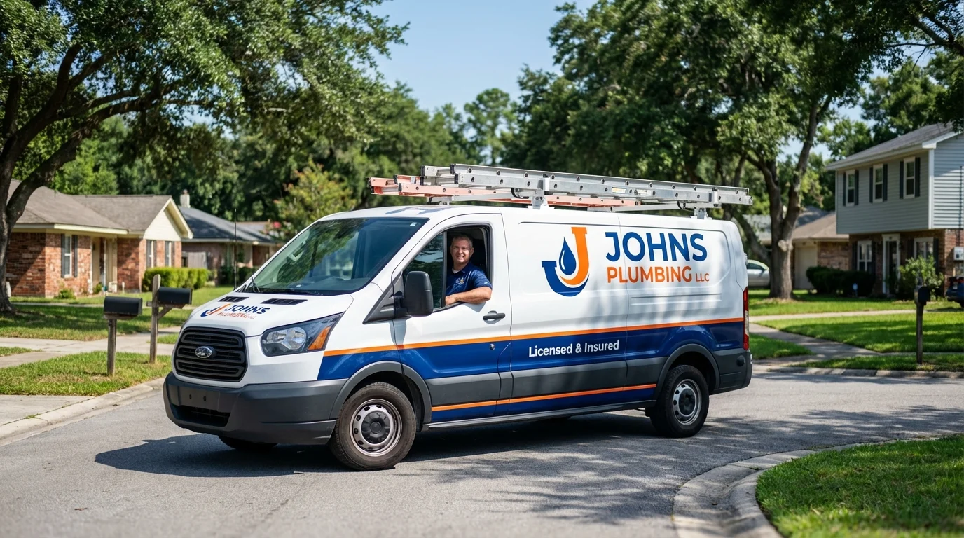 Johns Plumbing LLC service van in Waveland, MS