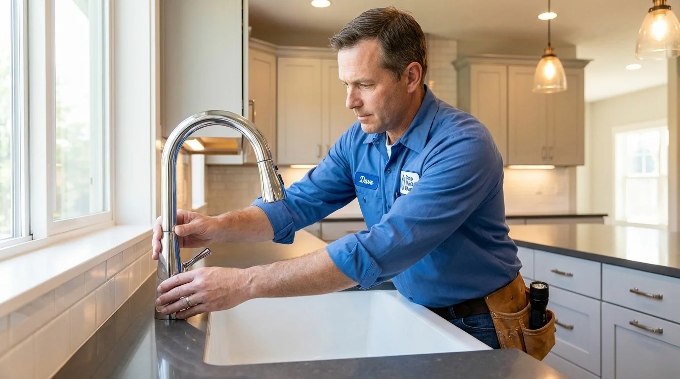 Kitchen faucet installation by Johns Plumbing LLC in Waveland