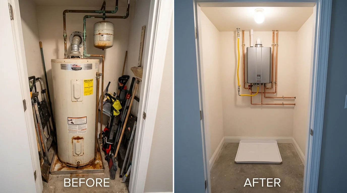 Tank water heater versus wall-mounted tankless unit comparison for Waveland, MS homeowners